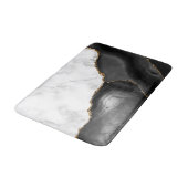 Weißer Marmor Gilded Black Agate Badematte (Schrägansicht)