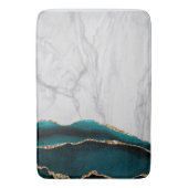 Weißer Marmor Gilded Black Agate Badematte (Vorderseite Vertikal)