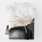 Weißer Marmor Gilded Black Agate Geschenkpapier Set (Beispiel)