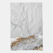 Weißer Marmor Gilded Black Agate Geschirrtuch (Vertikal)