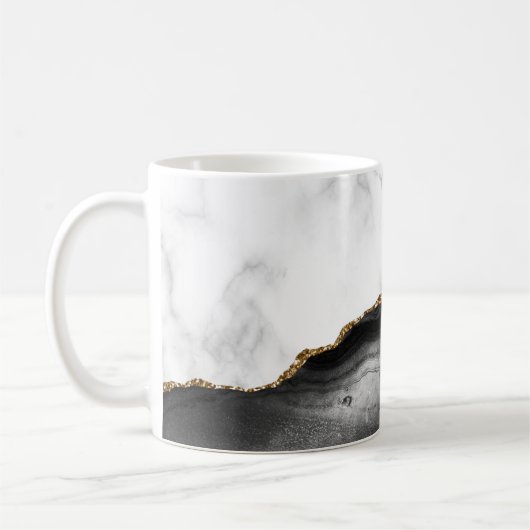 Weißer Marmor Gilded Black Agate Kaffeetasse (Links)