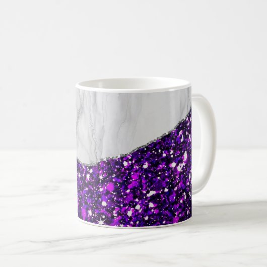 Weißer Marmor Gilded Black Agate Kaffeetasse (VorderseiteRechts)