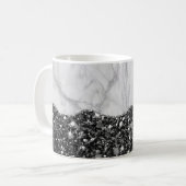 Weißer Marmor Gilded Black Agate Kaffeetasse (Vorderseite Links)