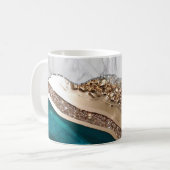 Weißer Marmor Gilded Black Agate Kaffeetasse (Vorderseite Links)