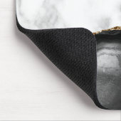 Weißer Marmor Gilded Black Agate Mousepad (Ecke)