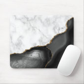 Weißer Marmor Gilded Black Agate Mousepad (Mit Mouse)