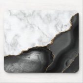 Weißer Marmor Gilded Black Agate Mousepad (Vorne)