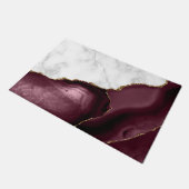 Weißer Marmor Gilded Burgundy Agate Fußmatte (Schrägansicht)