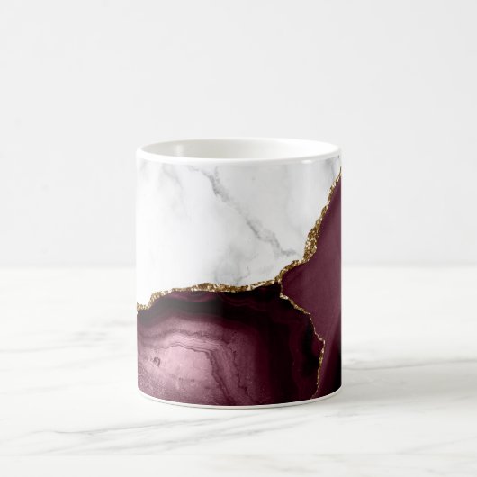 Weißer Marmor Gilded Burgundy Agate Kaffeetasse (Mittel)