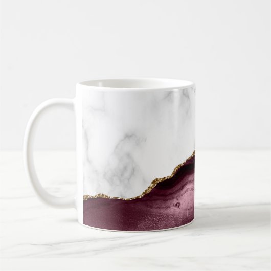 Weißer Marmor Gilded Burgundy Agate Kaffeetasse (Links)