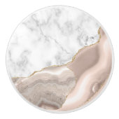 Weißer Marmor Gilded Ivory Agate Keramikknauf (Vorderseite)
