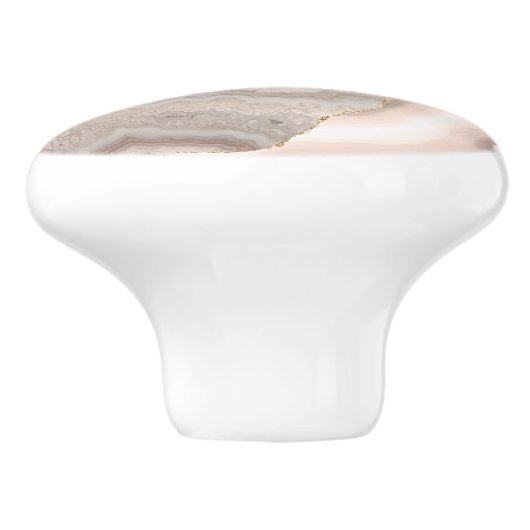 Weißer Marmor Gilded Ivory Agate Keramikknauf (Seitenansicht)