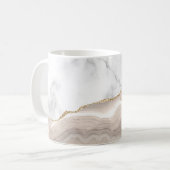 Weißer Marmor Gilded Ivory Beige Taupe Agate Kaffeetasse (Vorderseite Links)