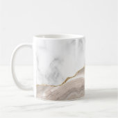 Weißer Marmor Gilded Ivory Beige Taupe Agate Kaffeetasse (Links)