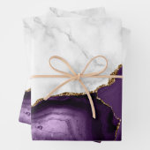 Weißer Marmor Gilded Lila Agate Geschenkpapier Set (Beispiel)