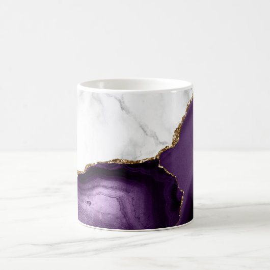 Weißer Marmor Gilded Lila Agate Kaffeetasse (Mittel)