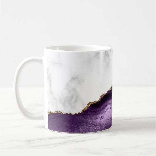 Weißer Marmor Gilded Lila Agate Kaffeetasse (Links)