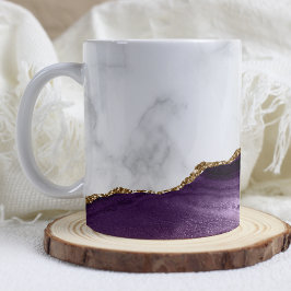 Weißer Marmor Gilded Lila Agate Kaffeetasse