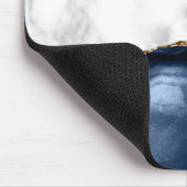 Weißer Marmor Gilded Navy Blue Agate Mousepad (Ecke)
