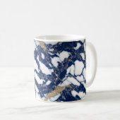 Weißer Marmor Gilded Navy Blue Agate Tasse (VorderseiteRechts)