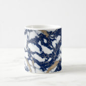 Weißer Marmor Gilded Navy Blue Agate Tasse (Mittel)