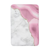 Weißer Marmor Gilded Pink Agate Badematte (Vorderseite Vertikal)