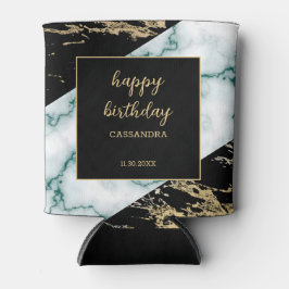 Weißer Marmor Gold Foil Farbe Textur Geburtstag Dosenkühler