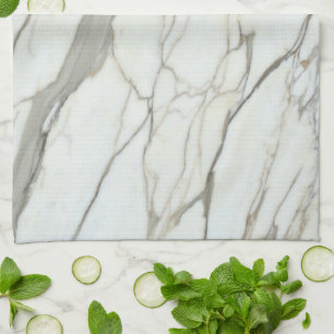 Weißer Marmor Granit Luxus natürliche Textur Geschirrtuch