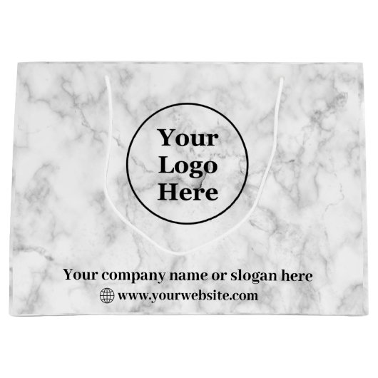 Weißer Marmor Große Geschenktüte (Vorderseite)