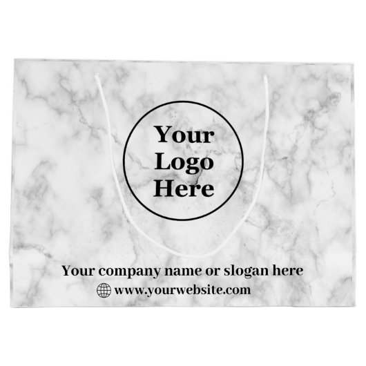 Weißer Marmor Große Geschenktüte (Rückseite)