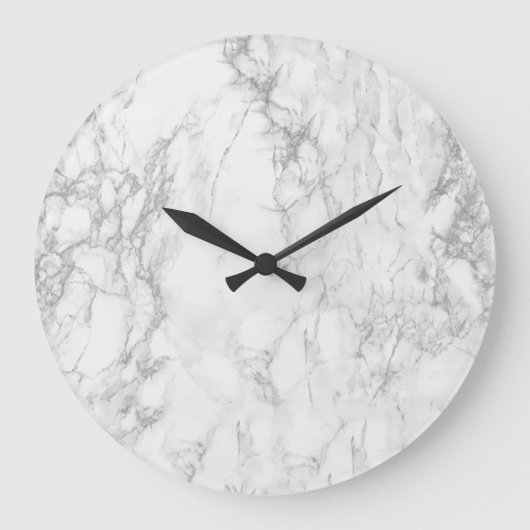Weißer Marmor Große runde Wand Uhr (Vorderseite)