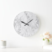 Weißer Marmor Große runde Wand Uhr (Zuhause)