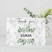 Weißer Marmor Hochzeitwasser Dankeskarte (Stehend Vorderseite)