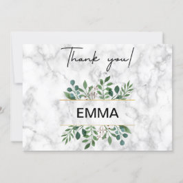 Weißer Marmor Hochzeitwasser Dankeskarte