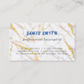 Weißer Marmor im eleganten Hear Style Visitenkarte (Vorderseite)