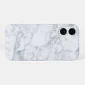 Weißer Marmor iPhone 16 Hülle (Rückseite (Horizontal))