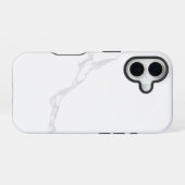 Weißer Marmor iPhone 16 Hülle (Rückseite (Horizontal))