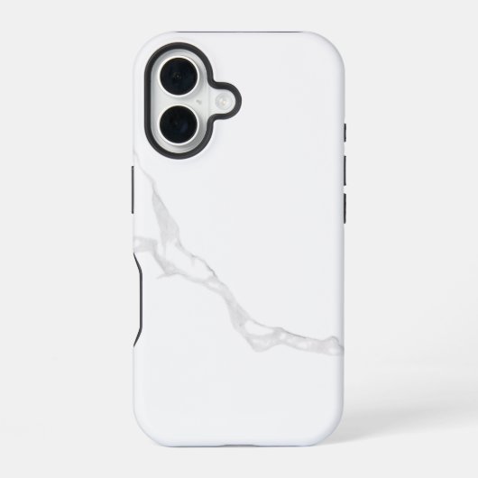 Weißer Marmor iPhone 16 Hülle (Rückseite)