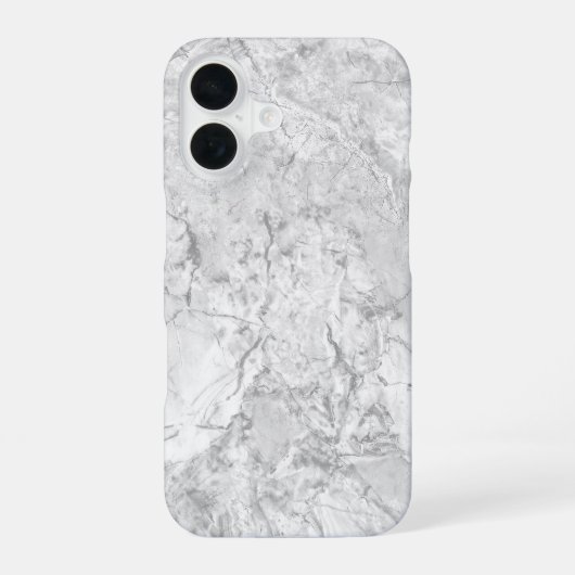Weißer Marmor iPhone 16 Hülle (Rückseite)