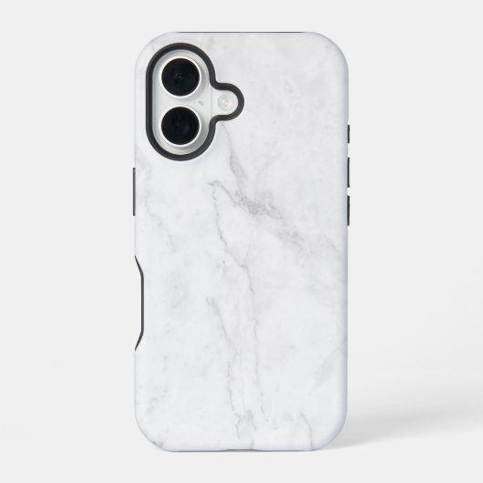 Weißer Marmor iPhone 16 Hülle (Rückseite)