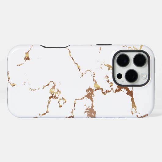 Weißer Marmor iPhone Hülle (Rückseite (Horizontal))