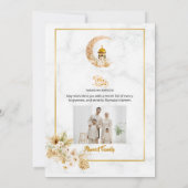 Weißer Marmor Islamisches Design Iftar Einladung (Rückseite)