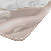 Weißer Marmor Ivory Agate Gold Glitzer Schneidebrett (Ecke)