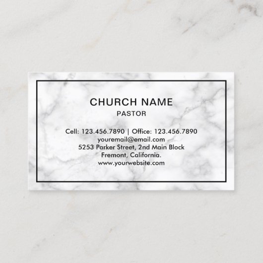 Weißer Marmor Jesus Christus Kreuzpastor Visitenkarte (Rückseite)