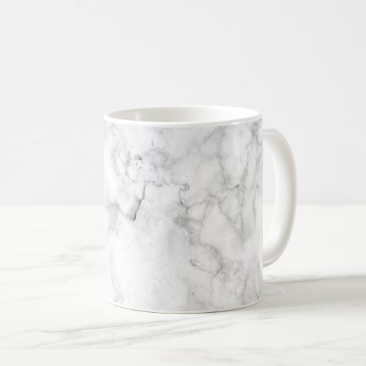 Weißer Marmor Kaffeetasse (VorderseiteRechts)