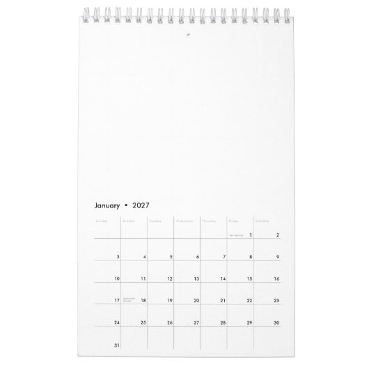 Weißer Marmor Kalender (Jan 2027)