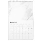 Weißer Marmor Kalender (Feb 2027)