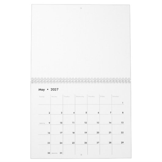 Weißer Marmor Kalender (Mai 2027)