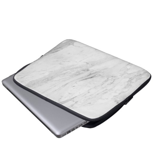 Weißer Marmor Laptopschutzhülle (Vorne Knopf)