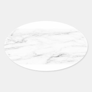 Weißer Marmor Leer Elegante Vorlage Benutzerdefini Ovaler Aufkleber